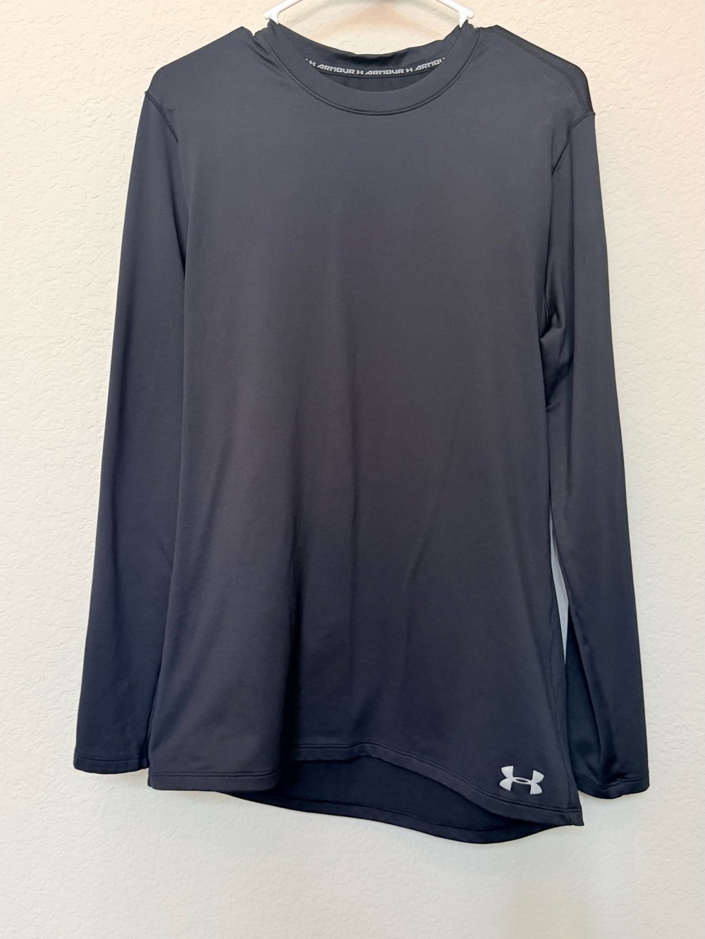 Under Armour Black Long Sleeve Performance Tee with Logo